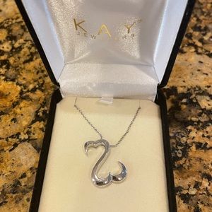 Jane Seymour Open Hearts necklace and pendant Sterling silver never worn in box.